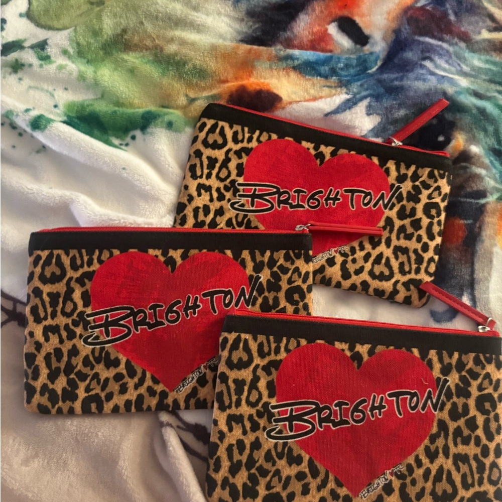 Brighton Leopard Print Pouch with Red Accents Year 2020